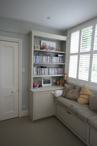 Dresser style Bookcase with Window seat, Click for Enlargement (0.9 mb.)