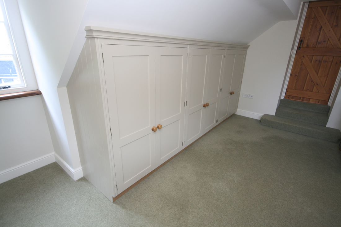 Attic room with a Pitched Roof Wardrobes, Click on picture to see doors open, Enlargement 2