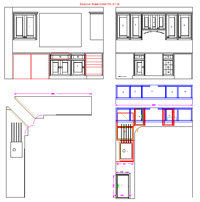 Plan of Hand-painted Bespoke Shaker Kitchen. Click for Enlargement (0.2 mb)
