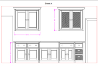 Plan of Country Kitchen with Curved Cornice and End Panels. Enlargement 6 (0.6 mb).