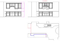 Plan of Hand-painted Bespoke Galley Kitchen. Click for Enlargement (0.1 mb).