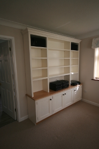 Bespoke Dresser style Bookshelves housing Stereo System with Cupboards for LP's and CD Cabinet, Yeovil, Click for Enlargement 5 (0.6 MB)