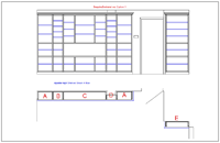 Plan of Bespoke Bookshelves, Click for Enlargement 6 (0.1 mb.)