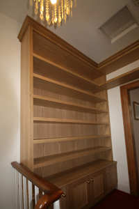 Bespoke Bookcase in Oak, Click for Enlargement 2 (0.6 mb.)