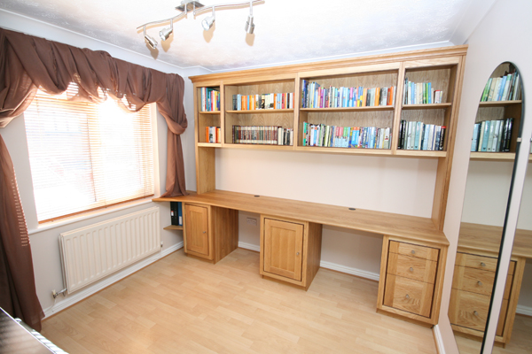 Bespoke Home Office In American Oak And Black Walnut