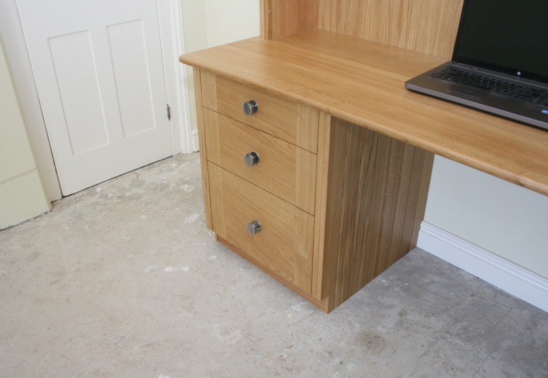 Click for next picture of Oak Filing Cabinet showing drawers opening