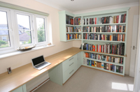 Hand Painted Bespoke Office with Oak Desk, Bookshelves and Filing Cabinet, Click for Enlargement 2 (0.6 mb)