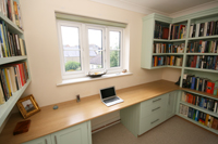 Hand Painted Bespoke Office with Oak Desk, Bookshelves and Filing Cabinet, Click for Enlargement 3 (0.6 mb)