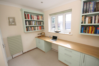 Hand Painted Bespoke Office with Oak Desk, Bookshelves and Filing Cabinet, Click for Enlargement 5 (0.6 mb)