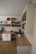 Profile of hand painted office with oak desk.